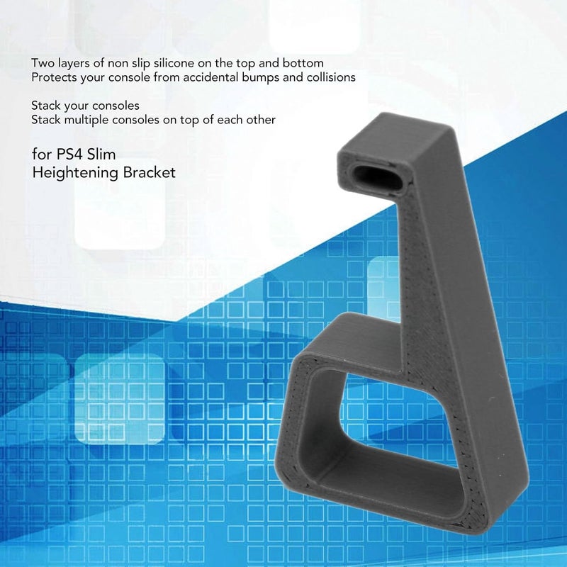 ciciglow Bracket for Slim, 4PCS Console Horizontal Holder Game Machine Cooling Legs with Anti Slip Pads, Heightening Bracket for Slim, for Better Heat Dissipation (Black) - Image 4